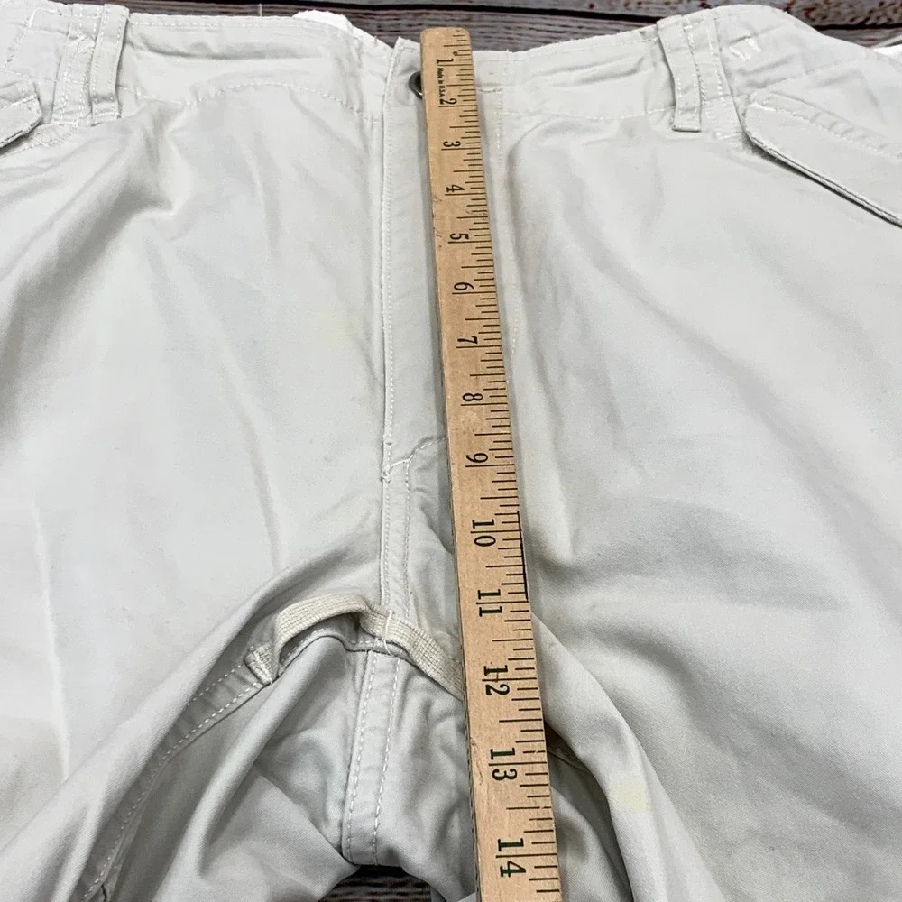 Polo Ralph Lauren Cargo Shorts Mens Waist 40 Beige Cotton Drawstring Hem Utility